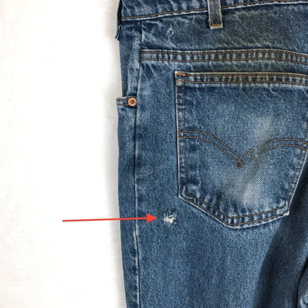 VTG Levis 517 Orange Tab Bootcut Distressed Jeans 36x30 USA Made Blue 40517-0215